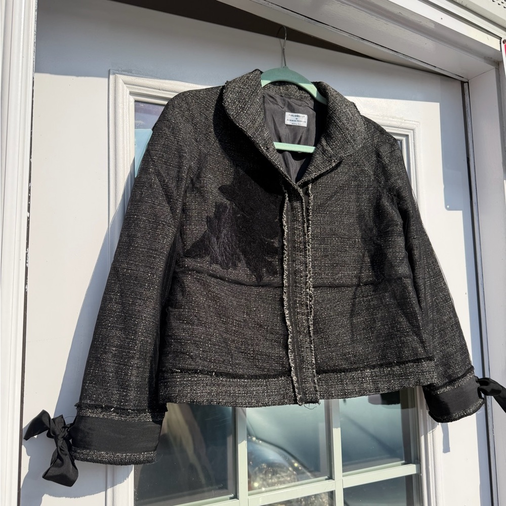 Vintage Philosophy by Alberta Ferretti tweed jacket covered in tulle